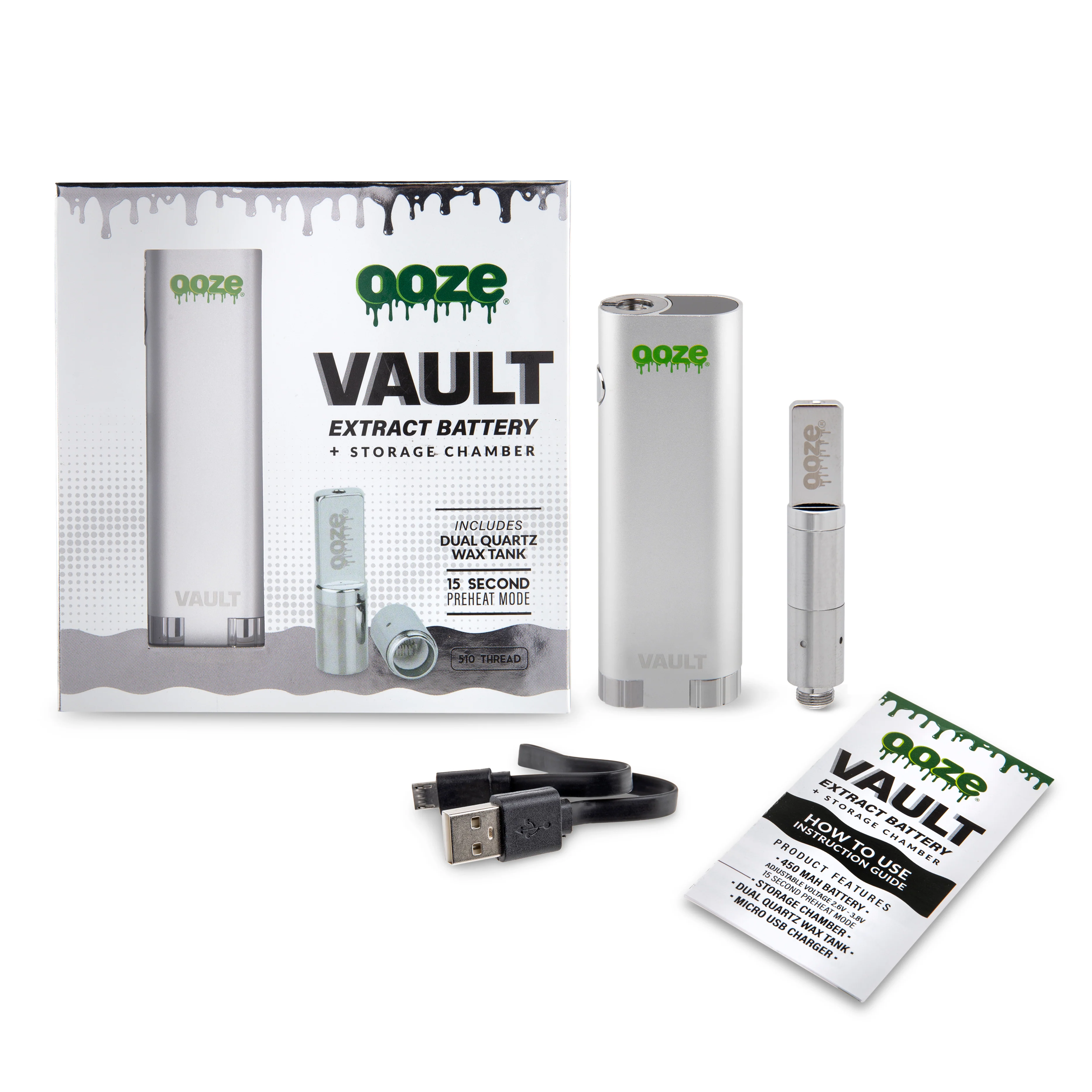 Vault - 450 mAh Battery with Storage Chamber - Stellar Silver - Image 4