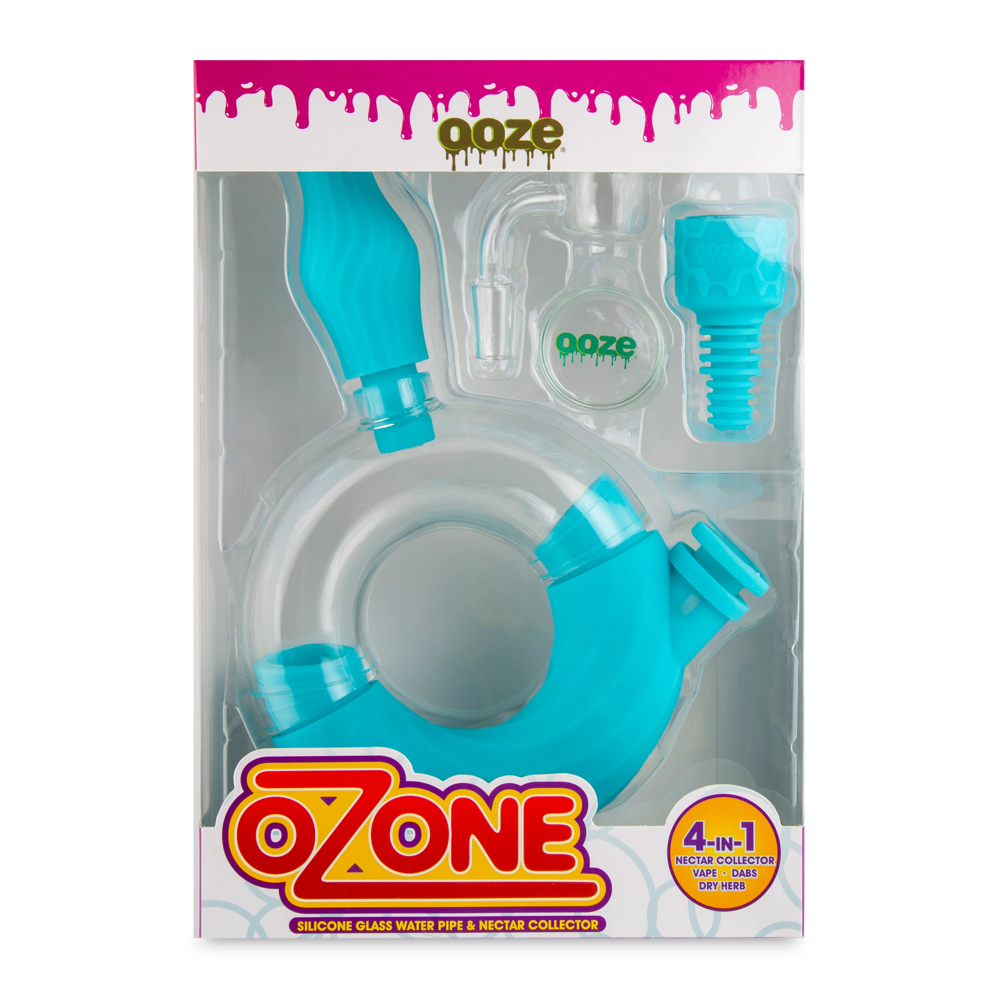 Ooze Ozone Silicone Water Pipe, Dab Rig & Dab Straw - Aqua Teal - Image 10