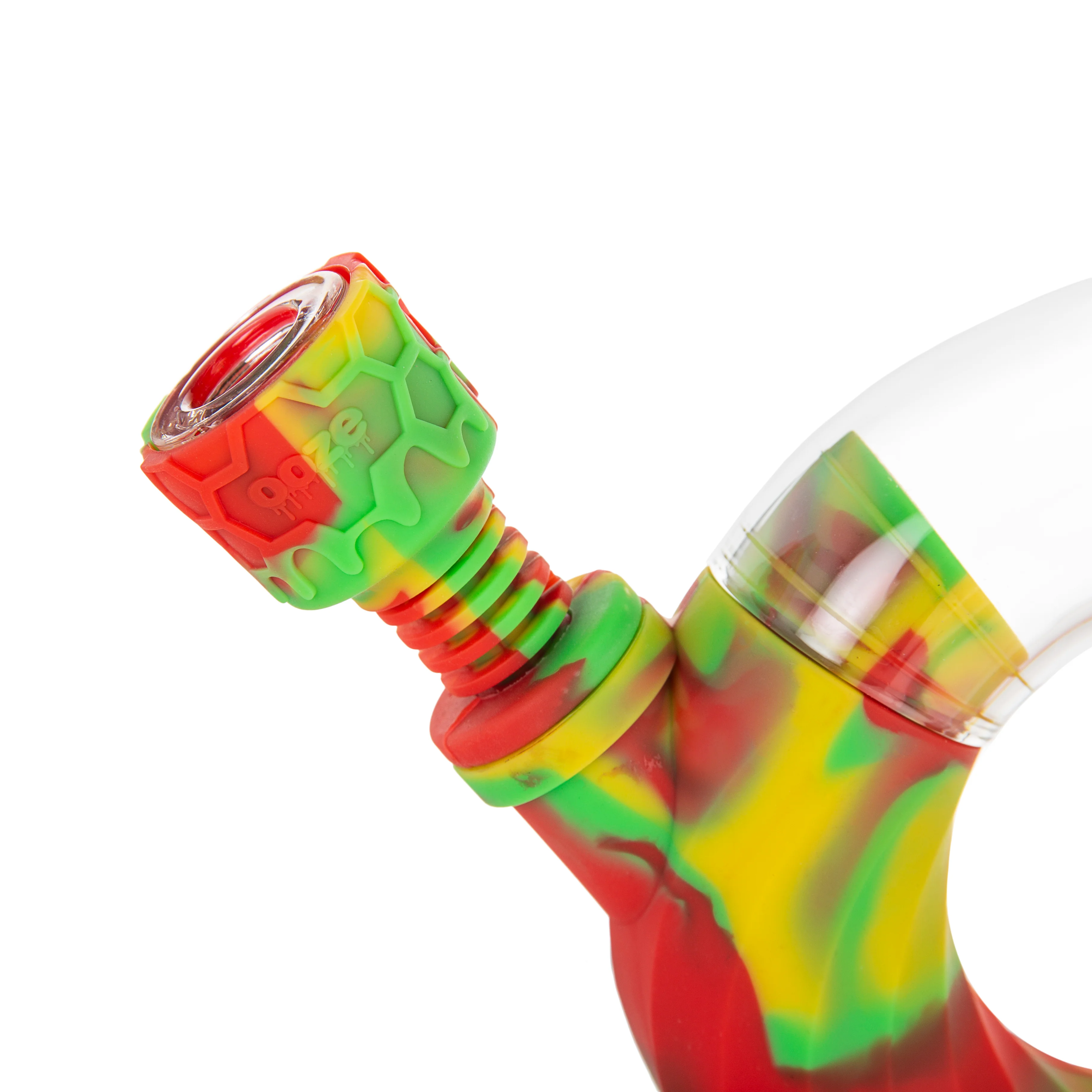 Ooze Ozone Silicone Water Pipe, Dab Rig & Dab Straw - Rasta - Image 6