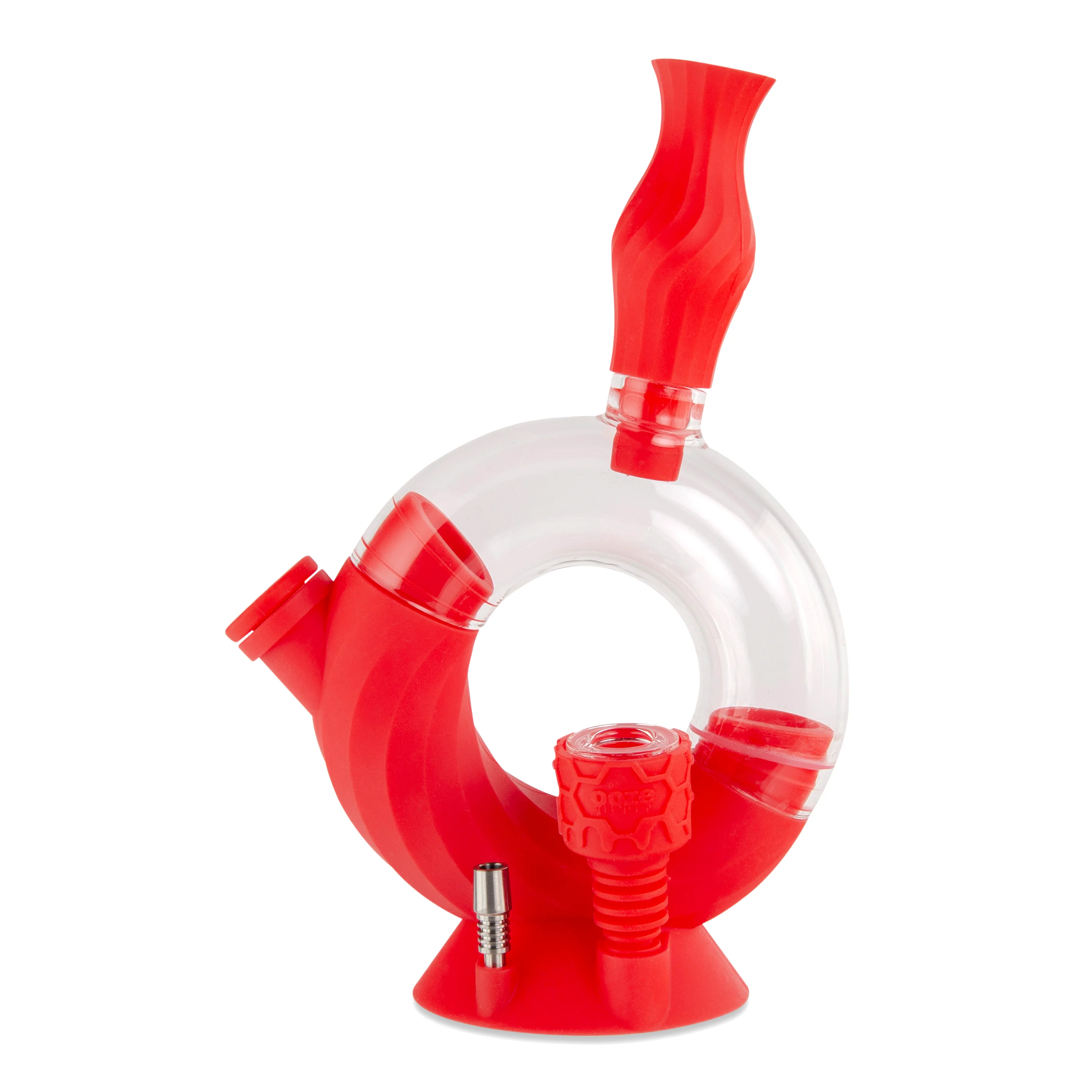 Ooze Ozone Silicone Water Pipe, Dab Rig & Dab Straw - Scarlet - Image 3
