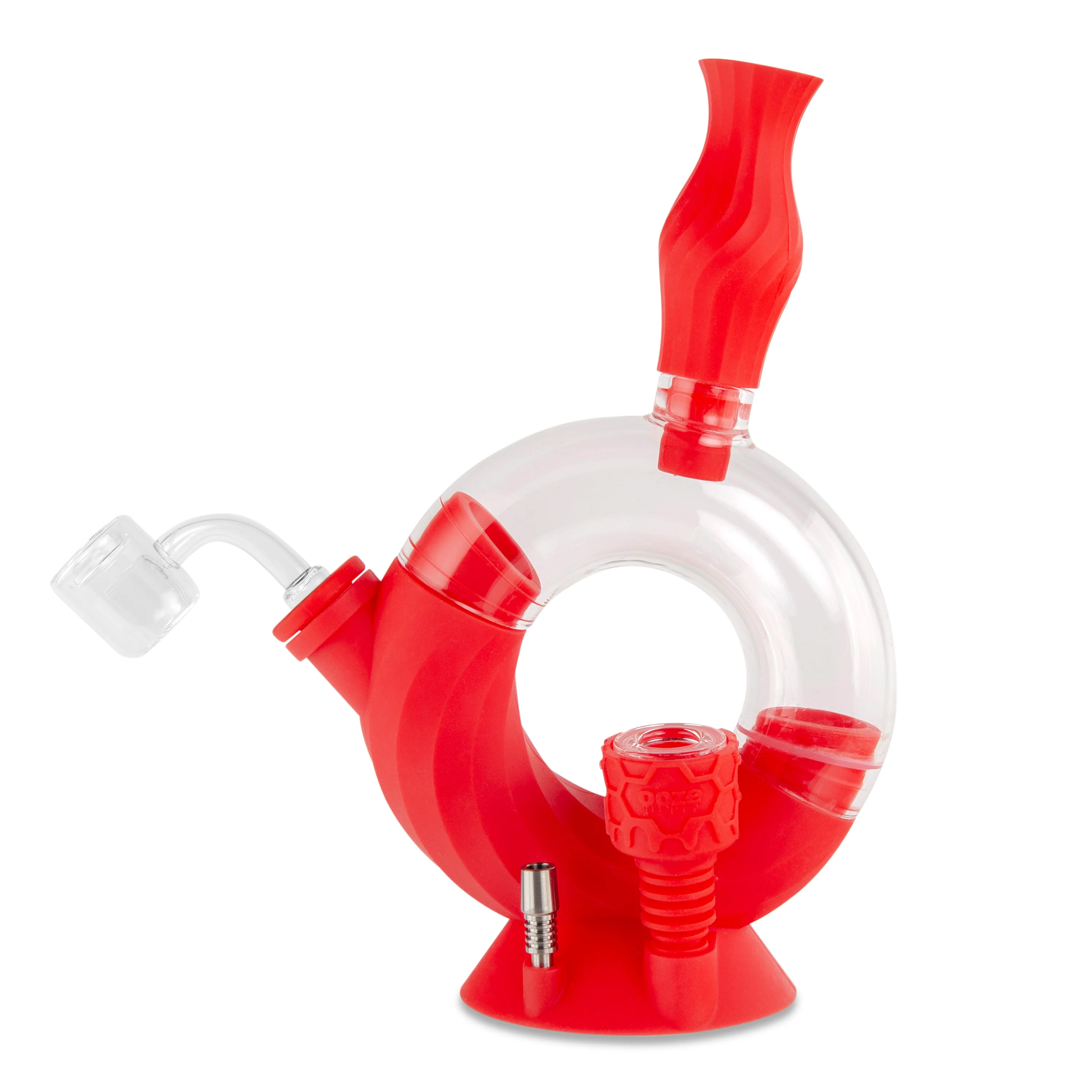 Ooze Ozone Silicone Water Pipe, Dab Rig & Dab Straw - Scarlet - Image 4