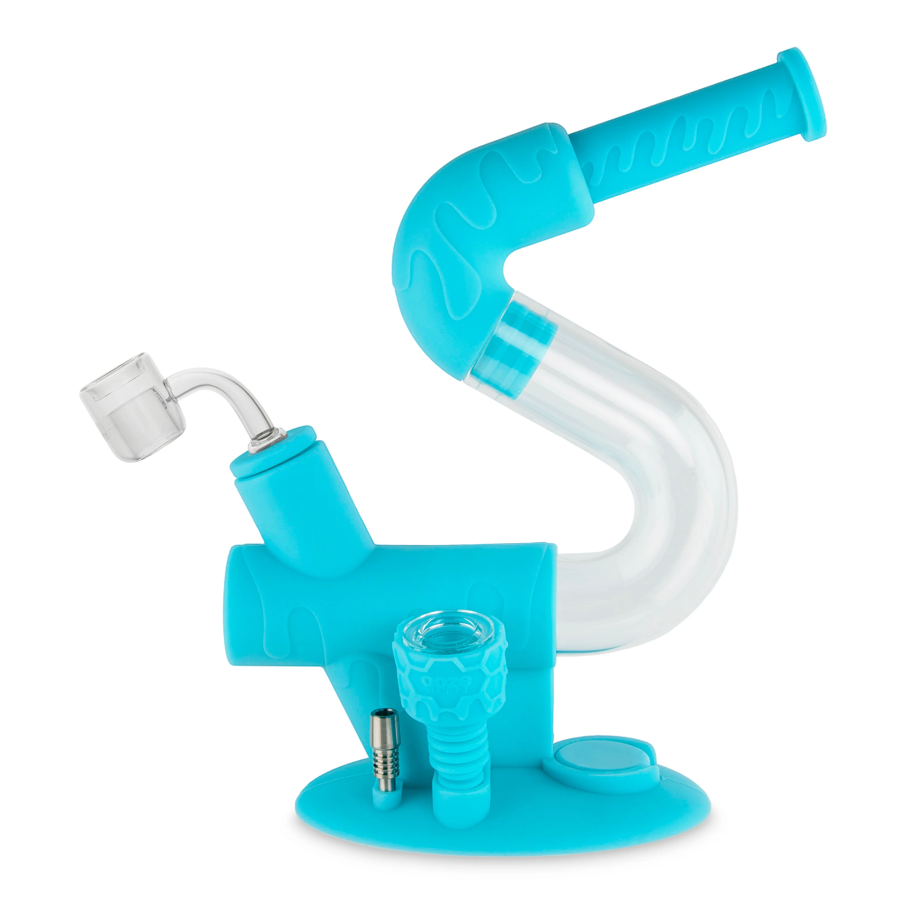 Ooze Swerve Silicone Water Pipe, Dab Rig & Dab Straw - Aqua Teal - Image 5