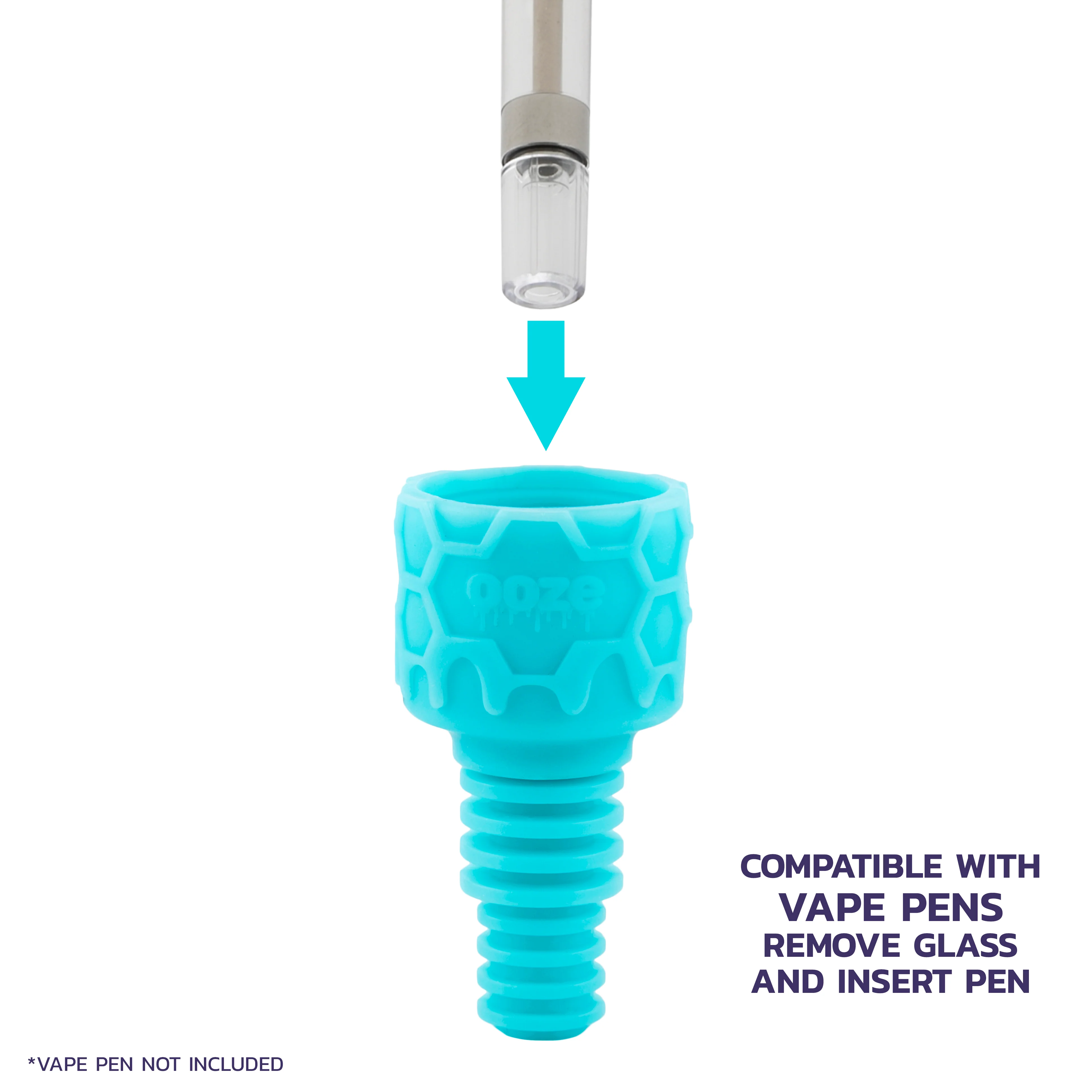 Ooze Swerve Silicone Water Pipe, Dab Rig & Dab Straw - Aqua Teal - Image 8