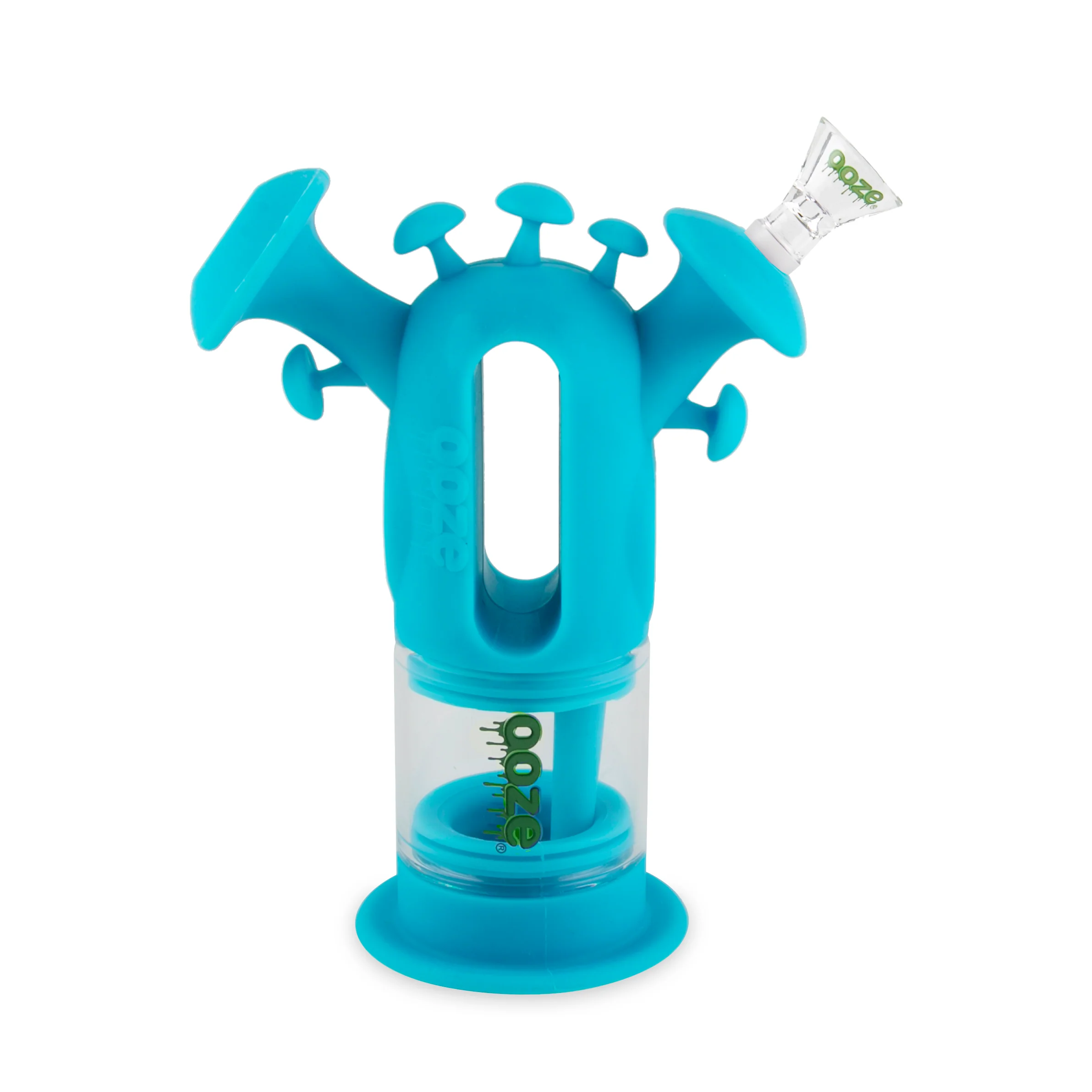 Ooze Trip Pipe Silicone Water Bubbler & Dab Rig - Aqua Teal - Image 4