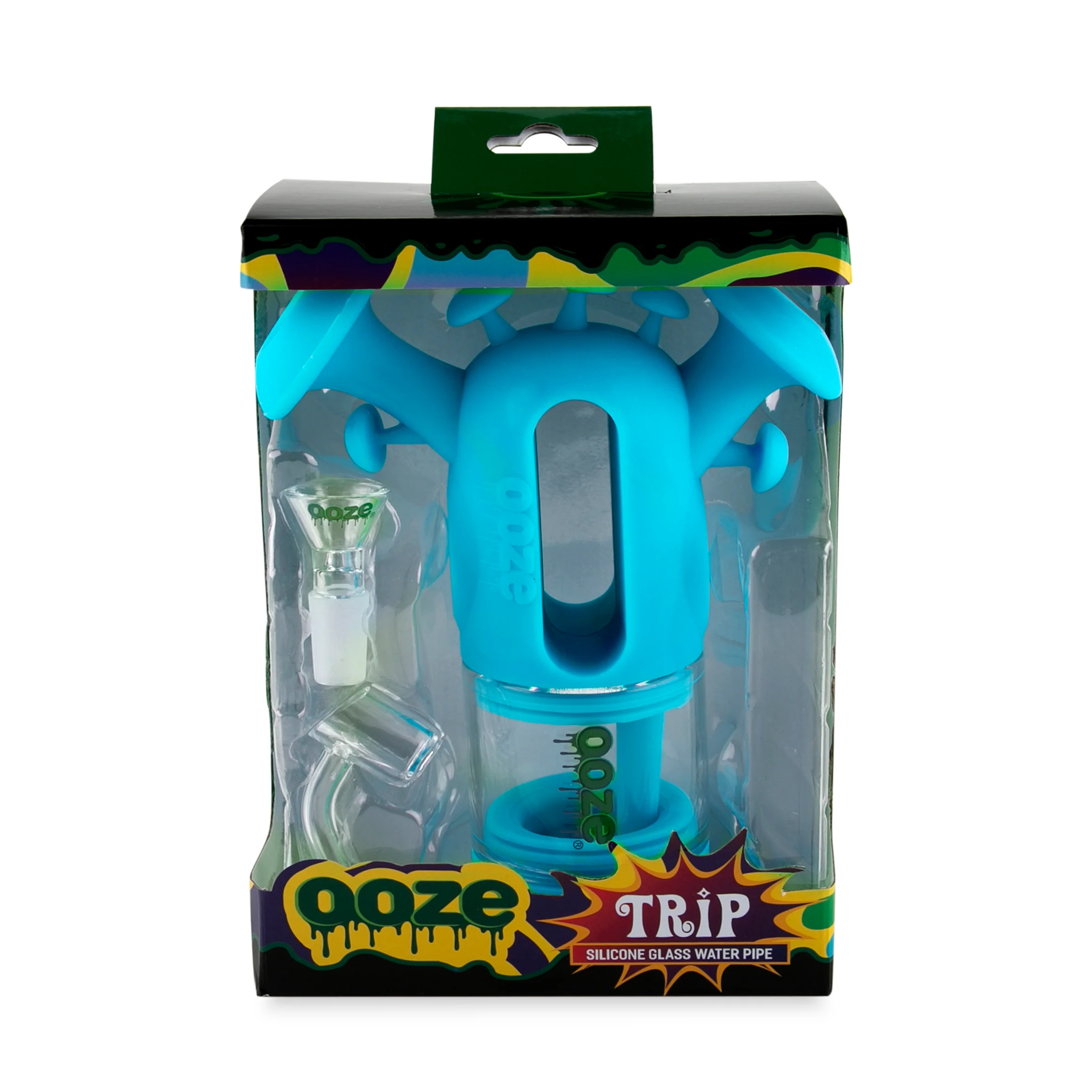 Ooze Trip Pipe Silicone Water Bubbler & Dab Rig - Aqua Teal - Image 7